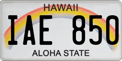 HI license plate IAE850