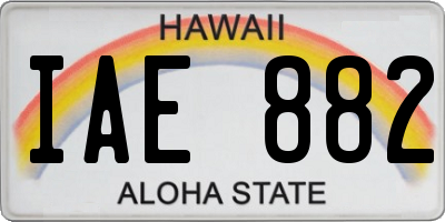 HI license plate IAE882