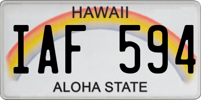 HI license plate IAF594