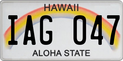 HI license plate IAG047