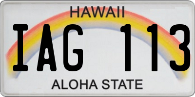 HI license plate IAG113