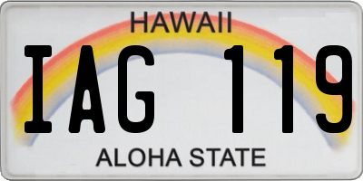 HI license plate IAG119