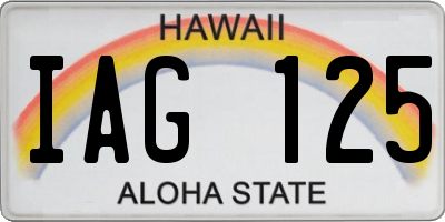 HI license plate IAG125