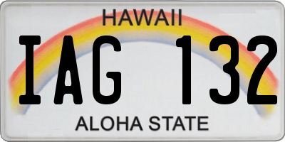 HI license plate IAG132