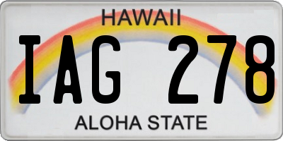 HI license plate IAG278