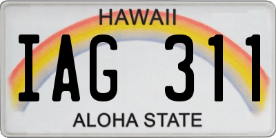 HI license plate IAG311