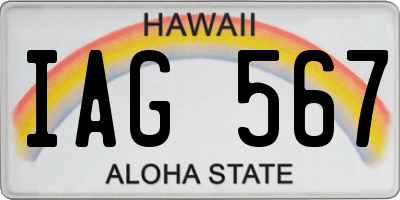 HI license plate IAG567