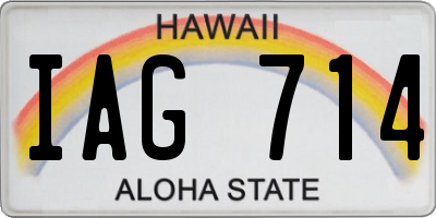 HI license plate IAG714