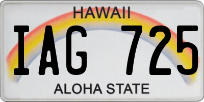 HI license plate IAG725