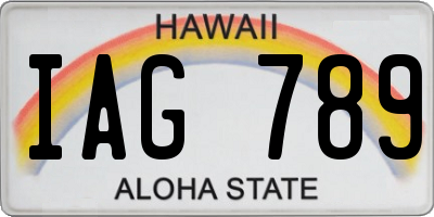 HI license plate IAG789