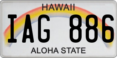 HI license plate IAG886