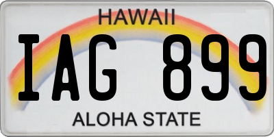 HI license plate IAG899