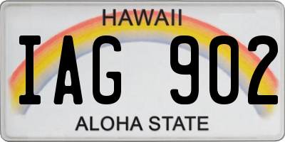 HI license plate IAG902