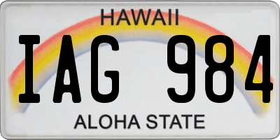 HI license plate IAG984