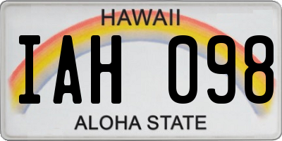HI license plate IAH098