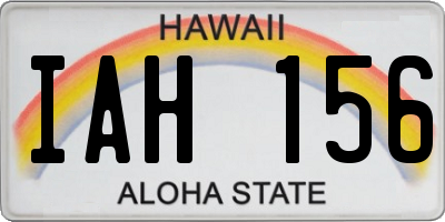 HI license plate IAH156