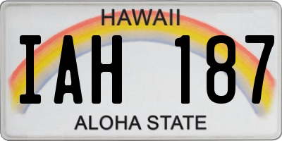 HI license plate IAH187