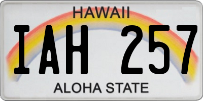 HI license plate IAH257