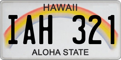 HI license plate IAH321