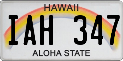 HI license plate IAH347