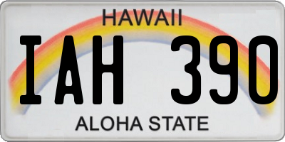 HI license plate IAH390