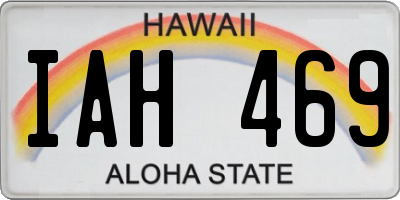 HI license plate IAH469