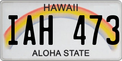 HI license plate IAH473