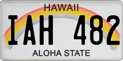 HI license plate IAH482