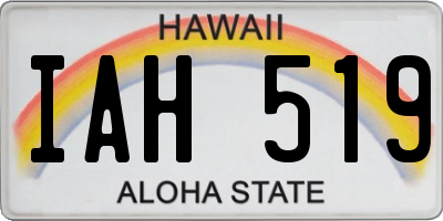 HI license plate IAH519