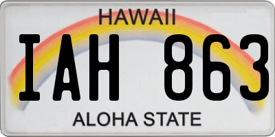 HI license plate IAH863