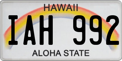 HI license plate IAH992