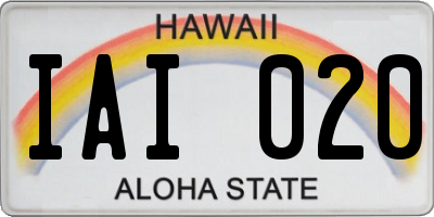 HI license plate IAI020