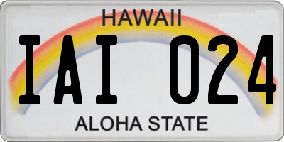 HI license plate IAI024