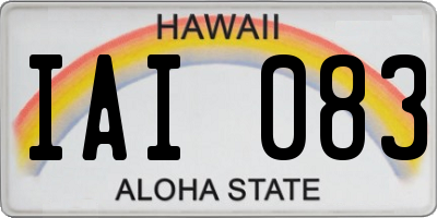 HI license plate IAI083