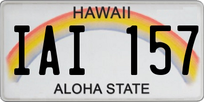 HI license plate IAI157