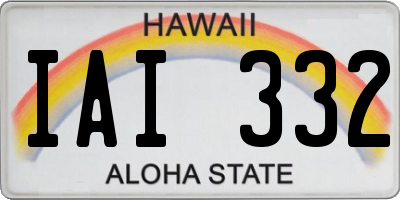 HI license plate IAI332