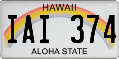 HI license plate IAI374
