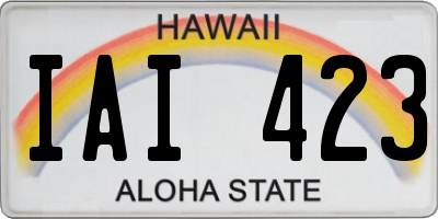 HI license plate IAI423