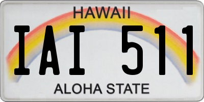 HI license plate IAI511