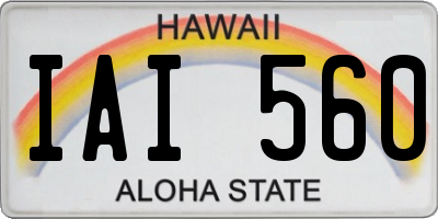 HI license plate IAI560
