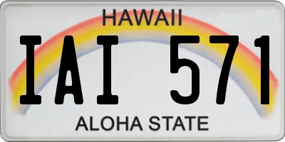 HI license plate IAI571
