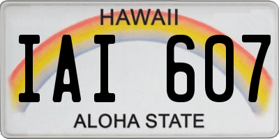 HI license plate IAI607