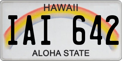 HI license plate IAI642