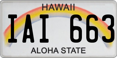 HI license plate IAI663