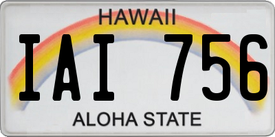 HI license plate IAI756