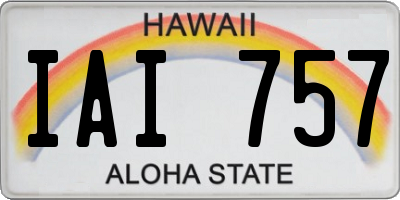 HI license plate IAI757