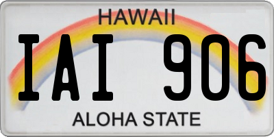 HI license plate IAI906