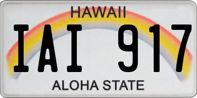 HI license plate IAI917