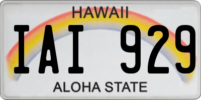HI license plate IAI929