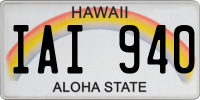 HI license plate IAI940
